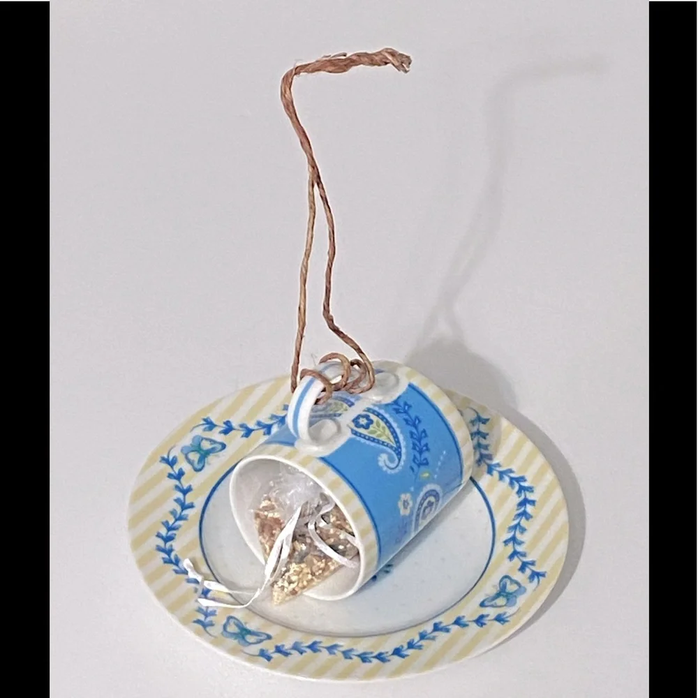 Outside Hanging Tea Cup Bird Feeder